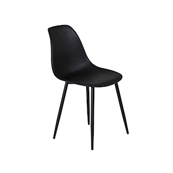 Krzesło Sidese czarne na stalowych nóżkach