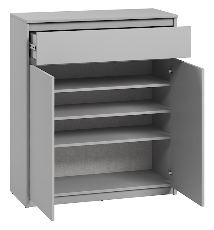 Komoda dwudrzwiowa Simply z szufladą 92 cm szara  - zdjęcie 3