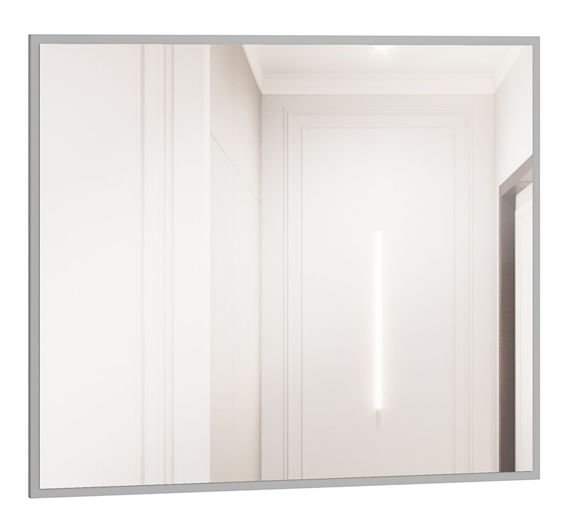 Lustro ścienne Simply prostokątne 92x77 cm w szarej ramie  - zdjęcie 3