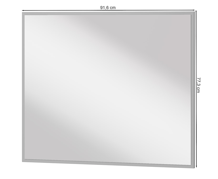 Lustro ścienne Simply prostokątne 92x77 cm w szarej ramie  - zdjęcie 4