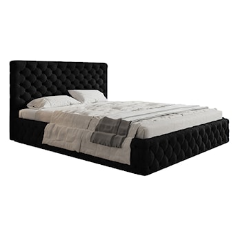 Łóżko tapicerowane 160x200 cm Bellaris z pojemnikiem i pikowaniem czarne