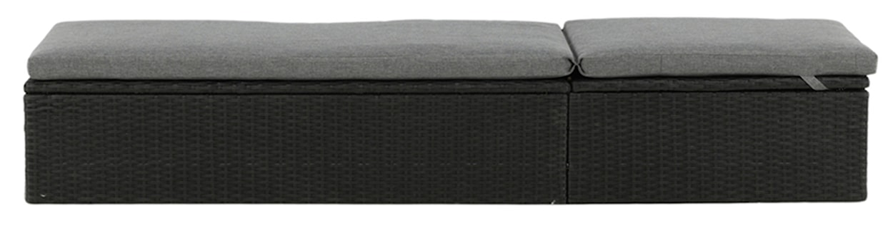 Leżak Suitably technorattan czarny/szary  - zdjęcie 6