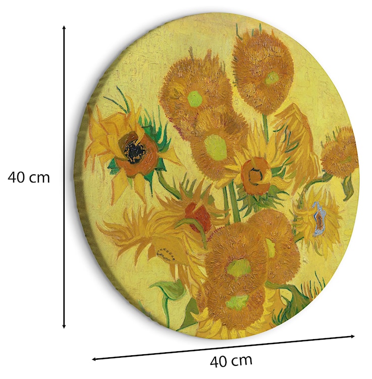 Obraz okrągły Słoneczniki Vincent van Gogh średnica 40 cm  - zdjęcie 2