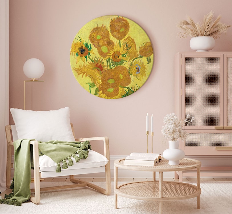 Obraz okrągły Słoneczniki Vincent van Gogh średnica 60 cm  - zdjęcie 3