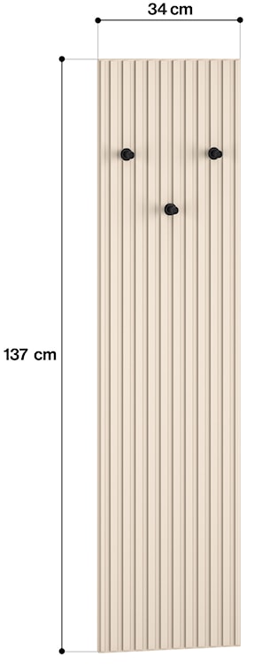 Wieszak ścienny Caletto 34 cm ozdobne lamele beżowy  - zdjęcie 4