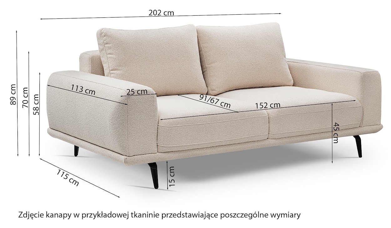 Sofa dwuosobowa Selline ciemnobeżowa boucle  - zdjęcie 4