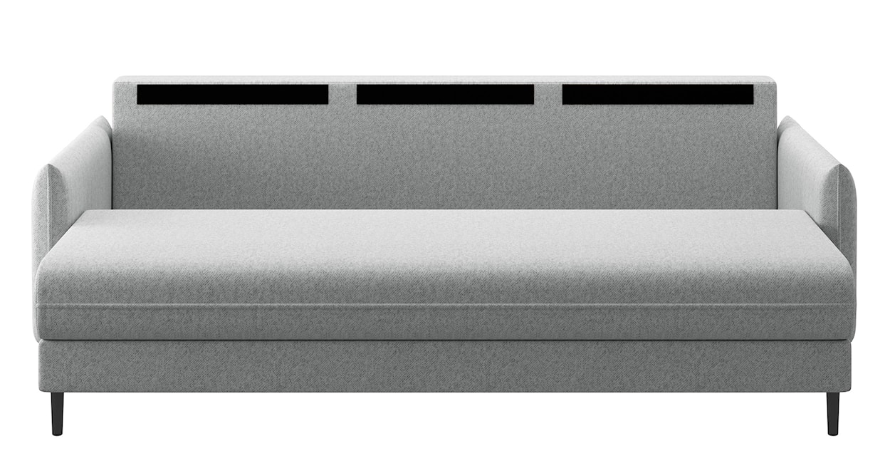 Kanapa rozkładana trzyosobowa Ferranio z pojemnikiem błekitnoszara welur hydrofobowy  - zdjęcie 6
