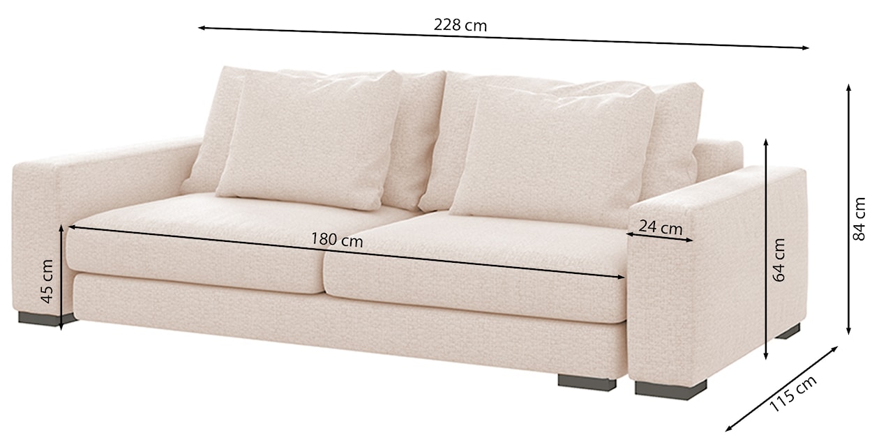 Sofa dwuosobowa Mia szarobrązowa szenil łatwoczyszczący  - zdjęcie 5