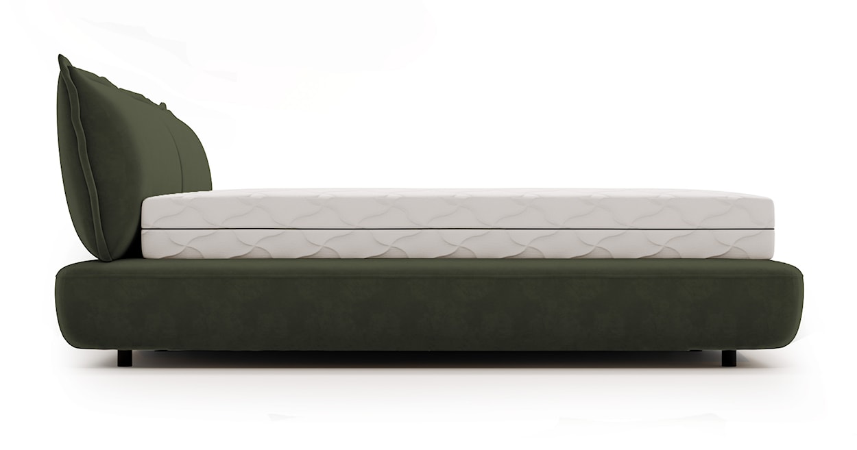 Łóżko tapicerowane 140x200 cm Borbela ciemnozielone łatwoczyszczące  - zdjęcie 5