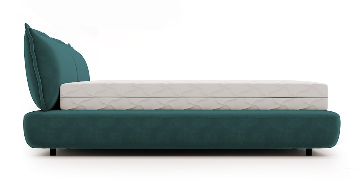 Łóżko tapicerowane 160x200 cm Borbela turkusowe łatwoczyszczące  - zdjęcie 5