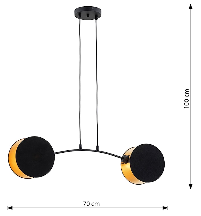 Lampa wisząca Soliess czarno-złota x2  - zdjęcie 9