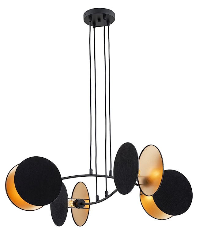 Lampa wisząca Soliess czarno-złota x4  - zdjęcie 8