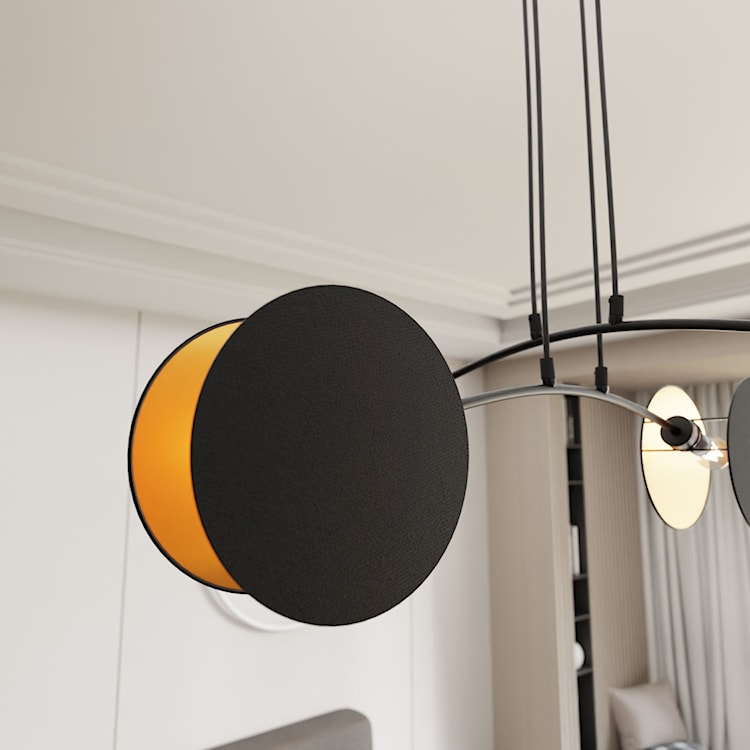 Lampa wisząca Soliess czarno-złota x4  - zdjęcie 5