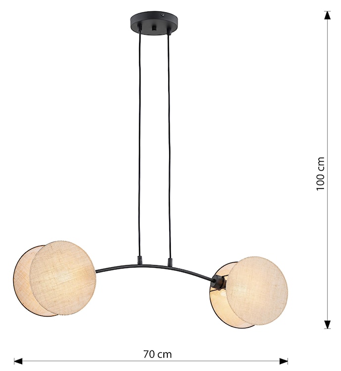 Lampa wisząca Soliess kremowa x2  - zdjęcie 8