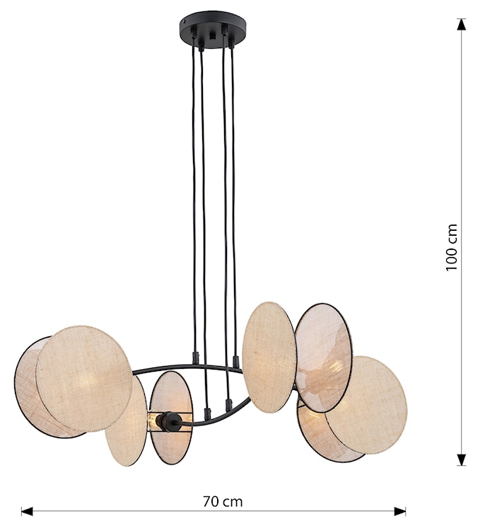 Lampa wisząca Soliess kremowa x4  - zdjęcie 8