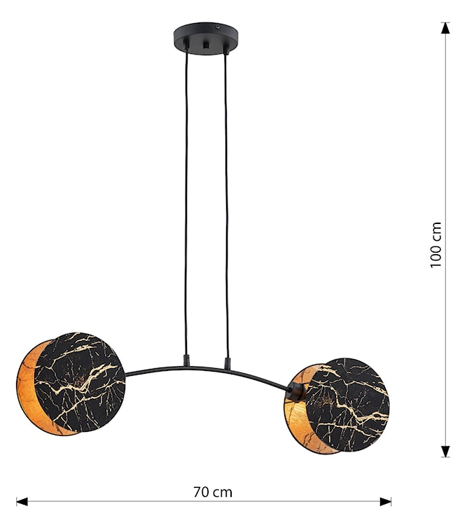 Lampa wisząca Soliess czarno-złoty marmur x2  - zdjęcie 8