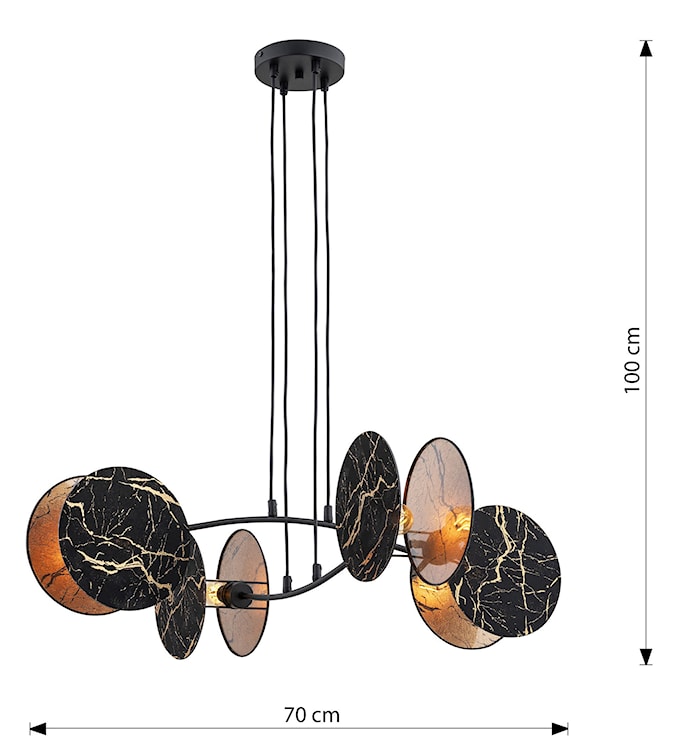 Lampa wisząca Soliess czarno-złoty marmur x4  - zdjęcie 9