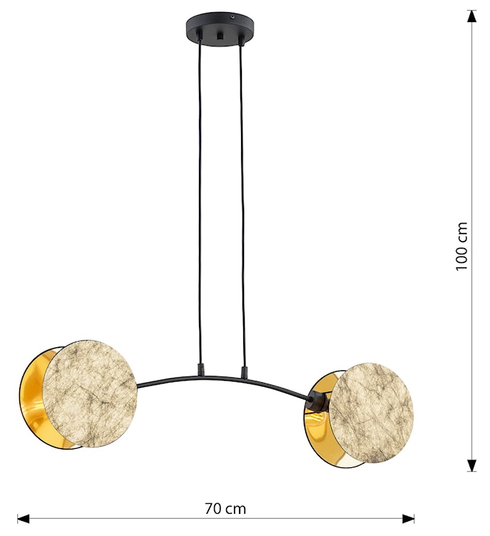 Lampa wisząca Soliess złota x2  - zdjęcie 8