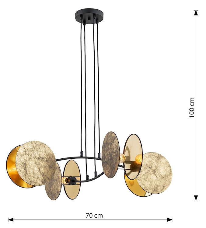 Lampa wisząca Soliess złota x4  - zdjęcie 8