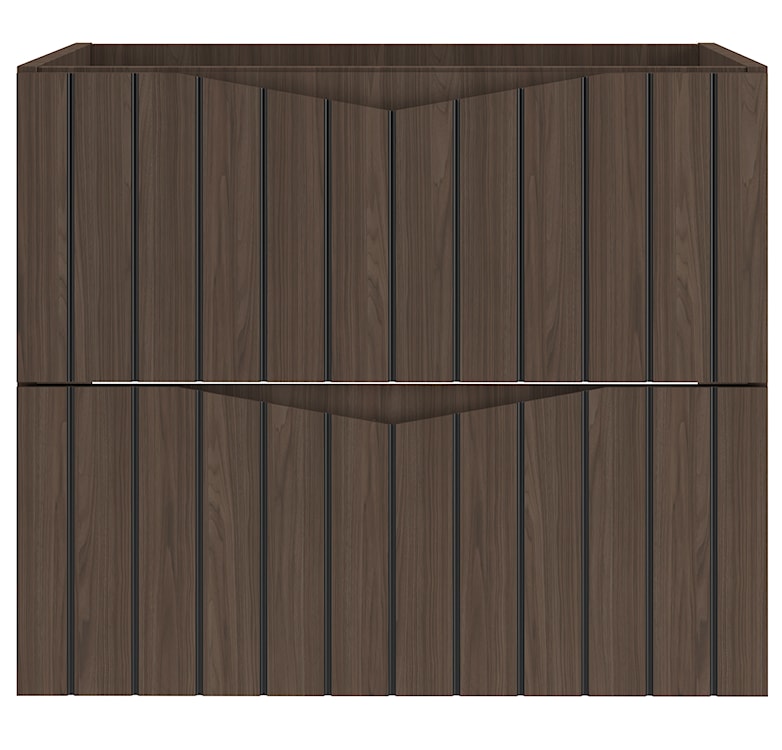 Szafka pod umywalkę Stella 60 cm ryflowane fronty orzech / czarny mat  - zdjęcie 5