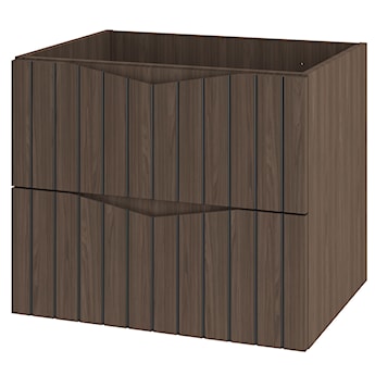Szafka pod umywalkę Stella 60 cm ryflowane fronty orzech / czarny mat