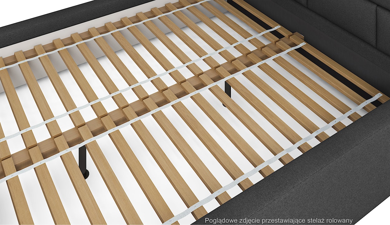 Łóżko tapicerowane 200x200 cm Walence granatowe welur hydrofobowy  - zdjęcie 3