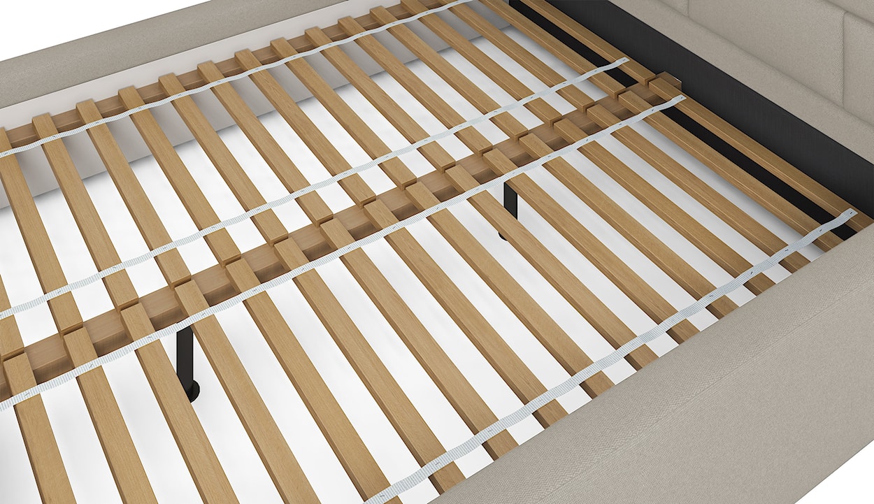 Łóżko tapicerowane 200x200 cm Suvereto hydrofobowe szarobeżowe  - zdjęcie 5
