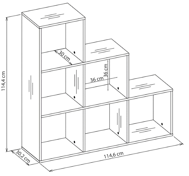 Regał schodkowy Stepi z sześcioma półkami 115 cm biały  - zdjęcie 7