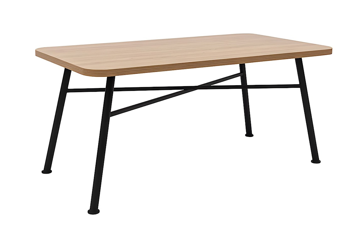 Stół Crattale 160x75 cm w kolorze naturalnym na czarnych nogach