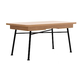 Stół Crattale 160x90 cm rozkładany w kolorze naturalnym na czarnych nogach