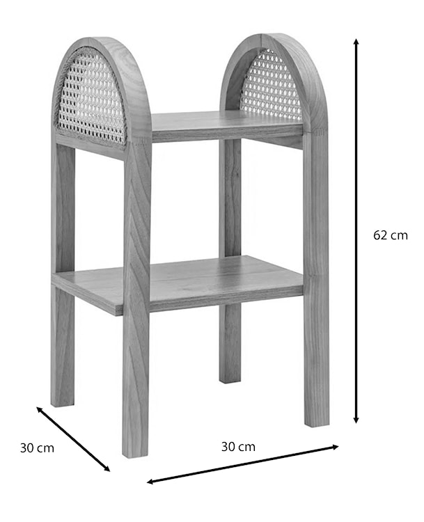 Stolik boczny Crattale z rattanowymi bokami  - zdjęcie 9