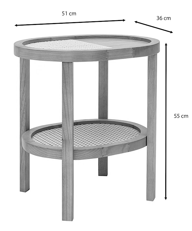 Stolik boczny Crattale z rattanowymi półkami  - zdjęcie 6