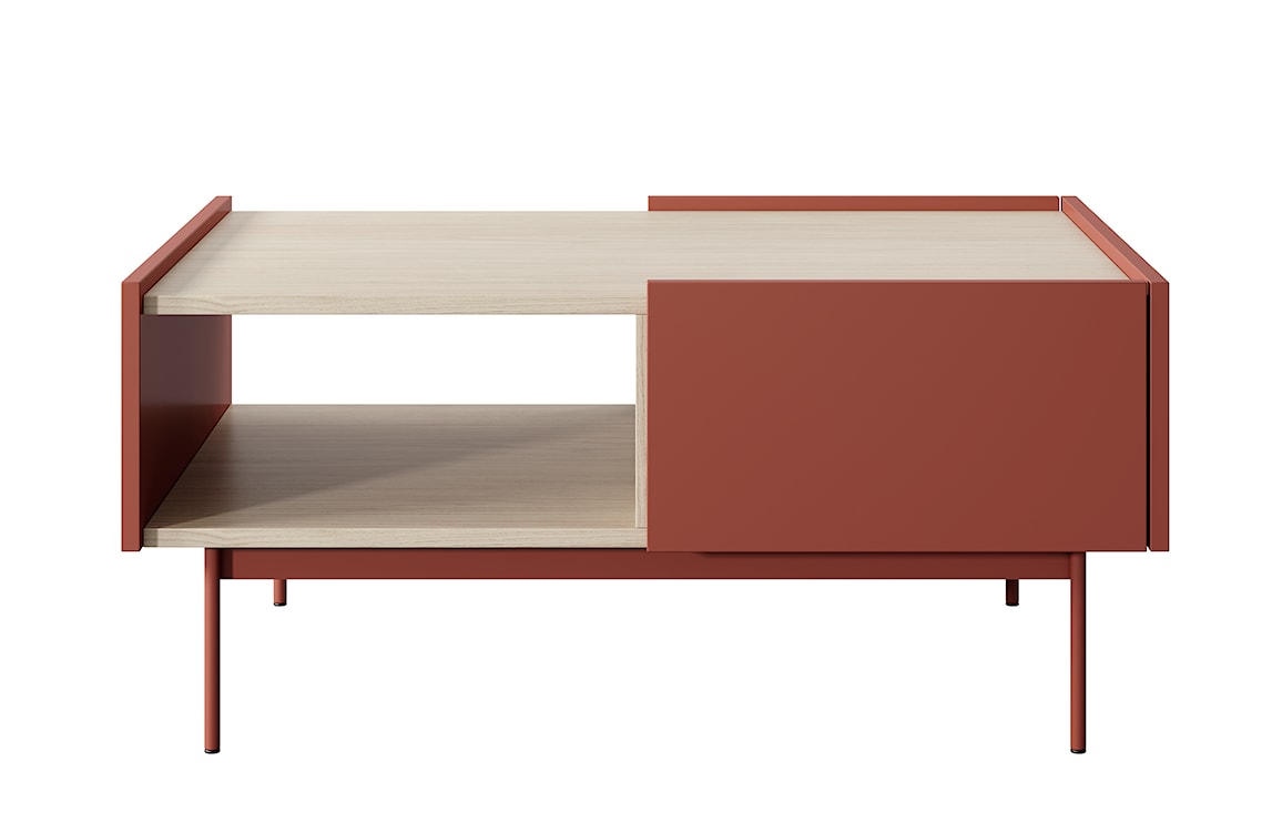Stolik kawowy Color 97x65 cm z szufladami Ceglasty / Dąb Linea  - zdjęcie 3