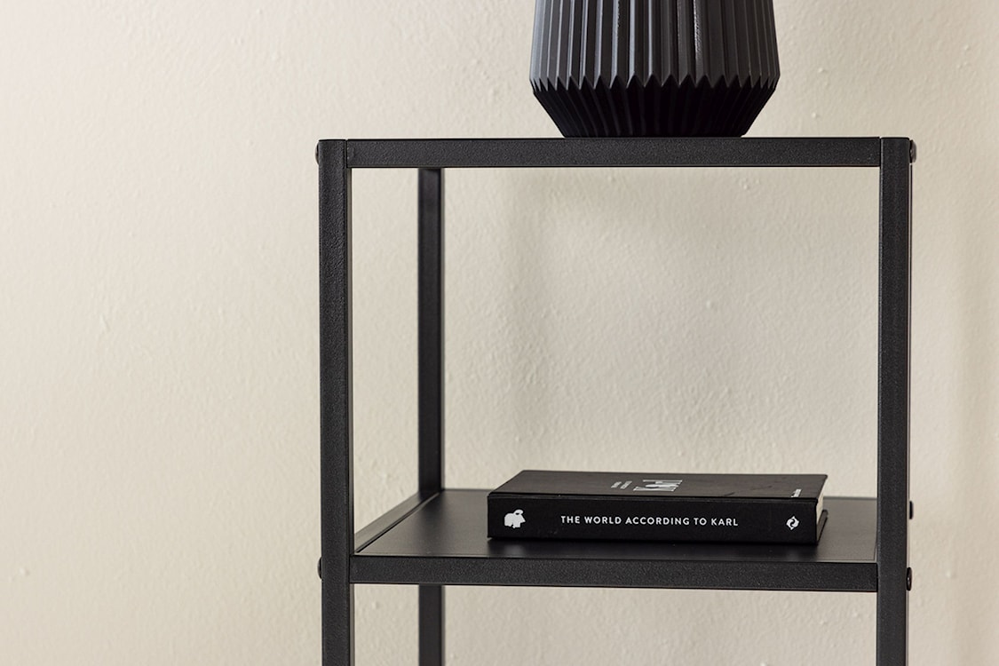 Stolik boczny Glaumen 60x30 cm stalowy czarny  - zdjęcie 3