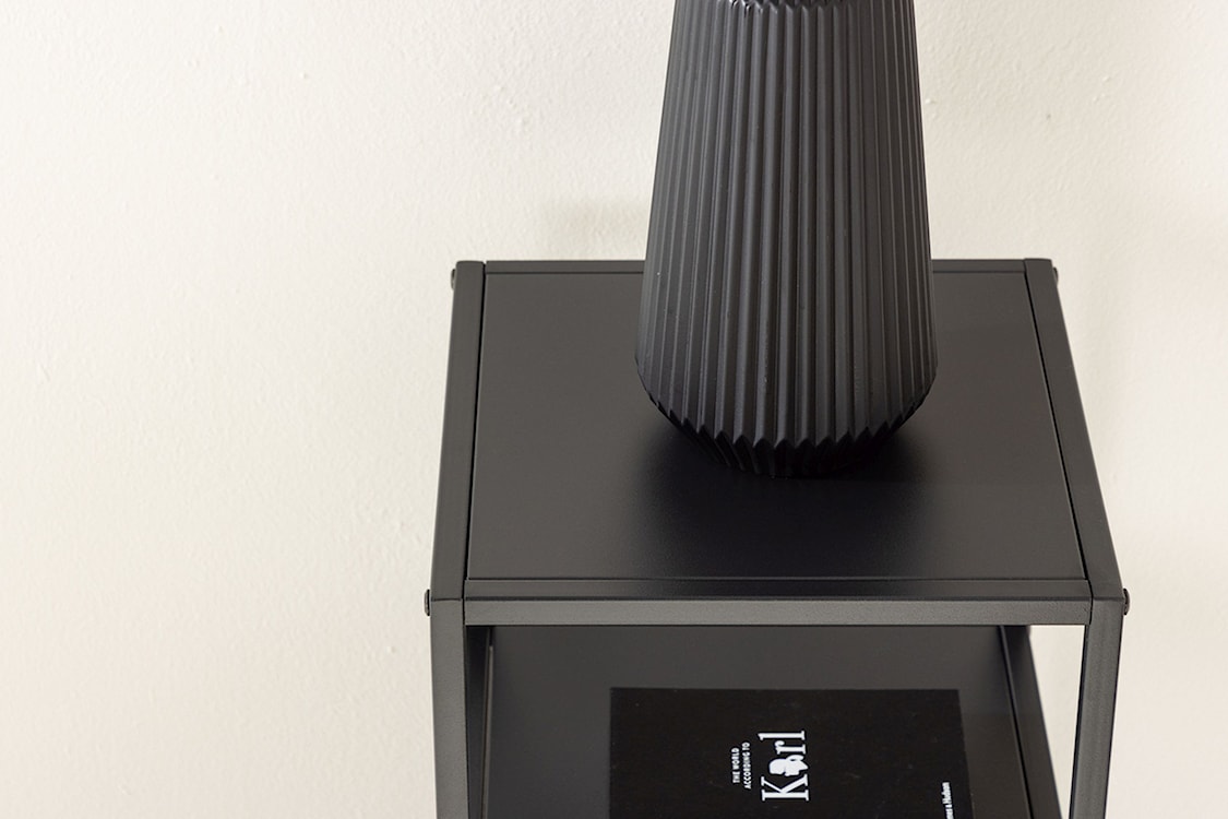 Stolik boczny Glaumen 60x30 cm stalowy czarny  - zdjęcie 4