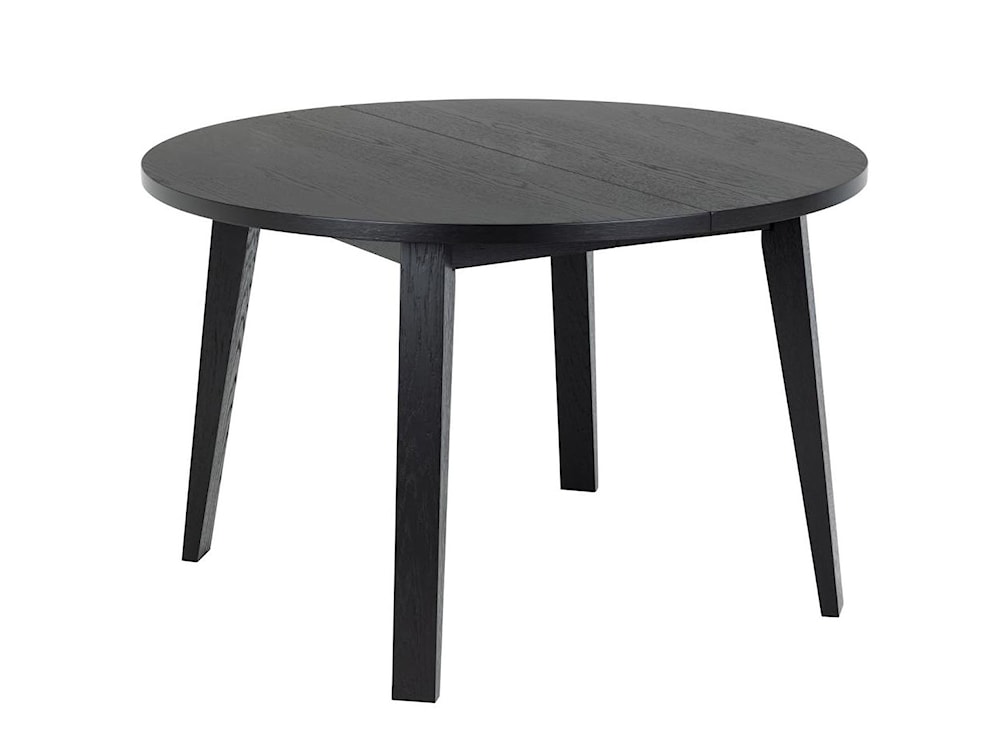 Stół do jadalni Zdenci rozkładany okrągły fornir dębowy czarny matowy 120-220x120 cm 