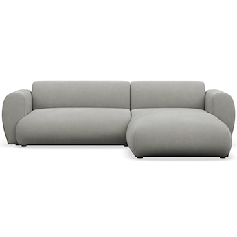 Narożnik z funkcją spania Emia L-kształtny prawostronny jasnoszary szenil łatwoczyszczący