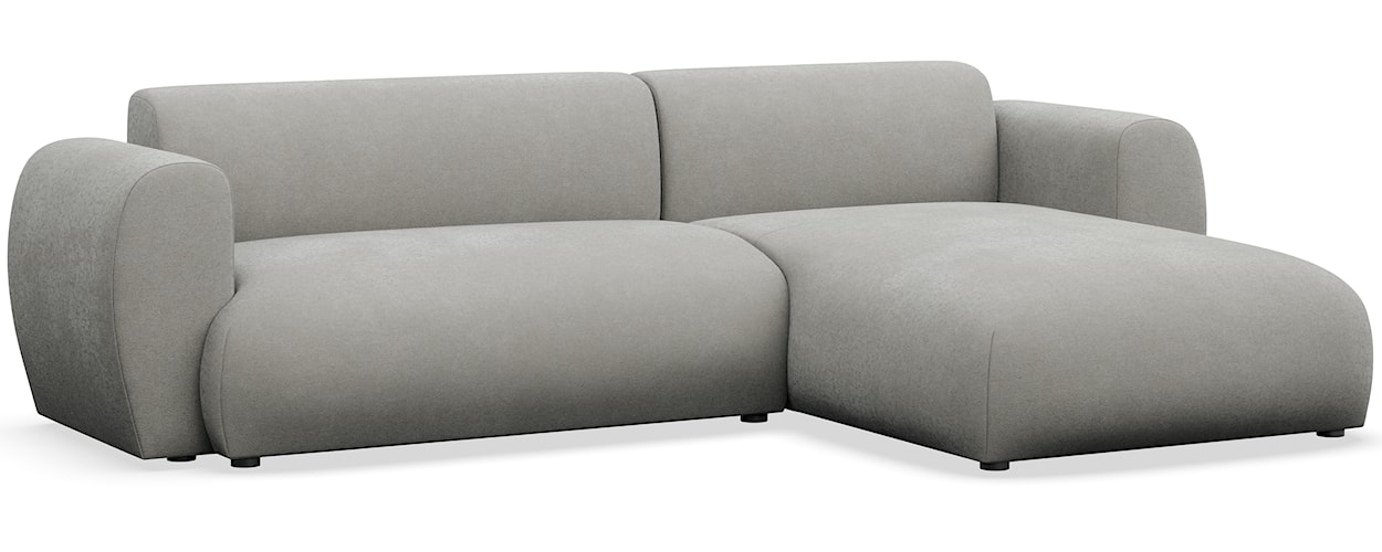 Narożnik z funkcją spania Emia L-kształtny prawostronny jasnoszary szenil łatwoczyszczący  - zdjęcie 5