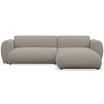 Narożnik z funkcją spania Emia L-kształtny prawostronny szarobeżowy szenil łatwoczyszczący