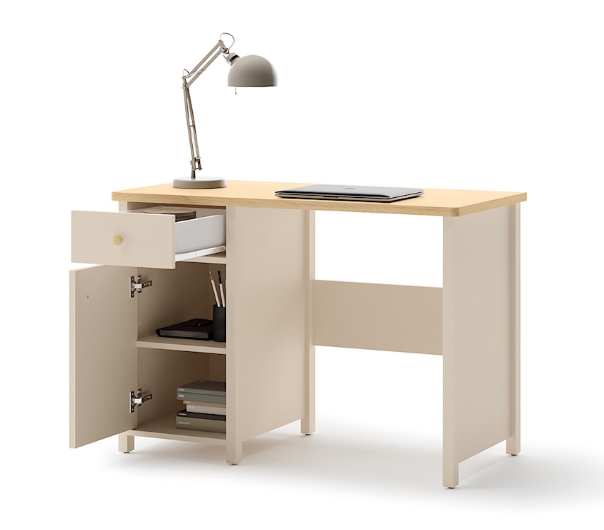 Biurko do pokoju dziecięcego Story z szufladą 110x52 cm beż piaskowy/dąb vincenza bielona  - zdjęcie 10
