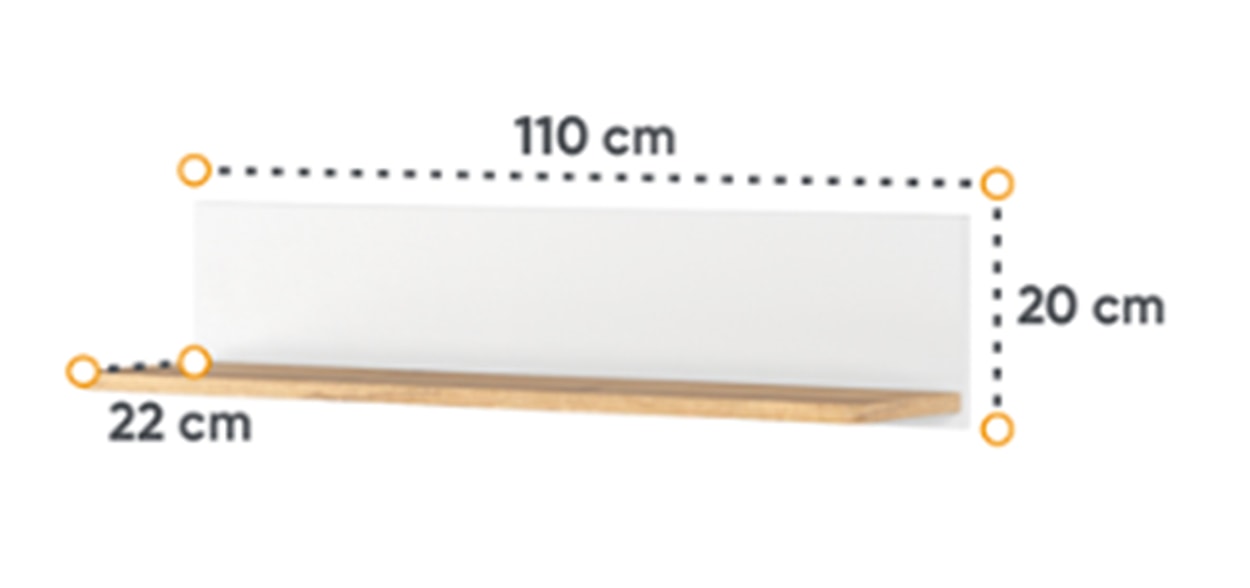 Półka do pokoju dziecięcego Story 110 cm biała/dąb nash  - zdjęcie 2