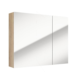 Szafka łazienkowa wisząca Stouq 80x60x15 cm z lustrem dąb