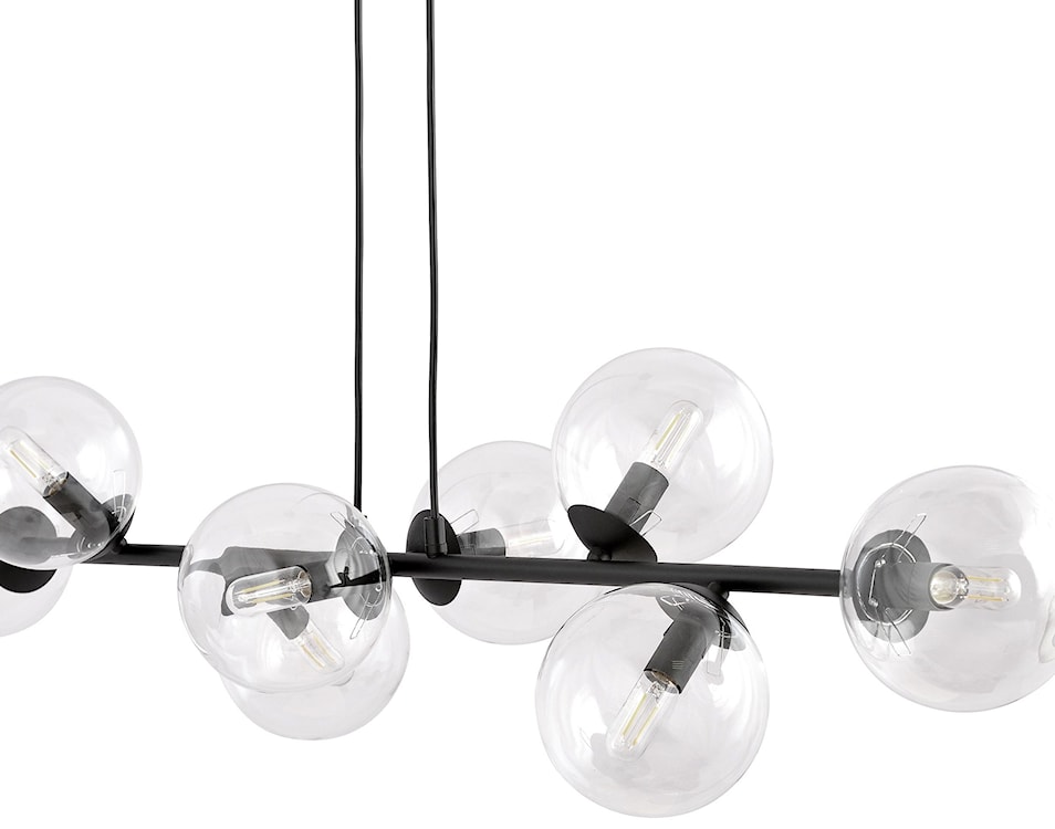 Lampa wisząca Sulmona czarna z transparentnymi kloszami x8  - zdjęcie 5