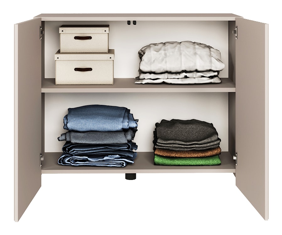 Komoda dwudrzwiowa Sunds z ryflowanymi frontami 100 cm kaszmir  - zdjęcie 5