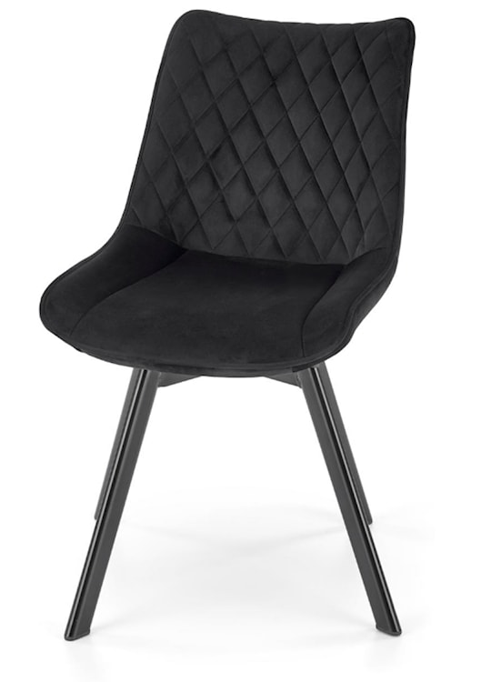 Krzesło tapicerowane Chanen z ozdobnym pikowaniem czarne  - zdjęcie 8