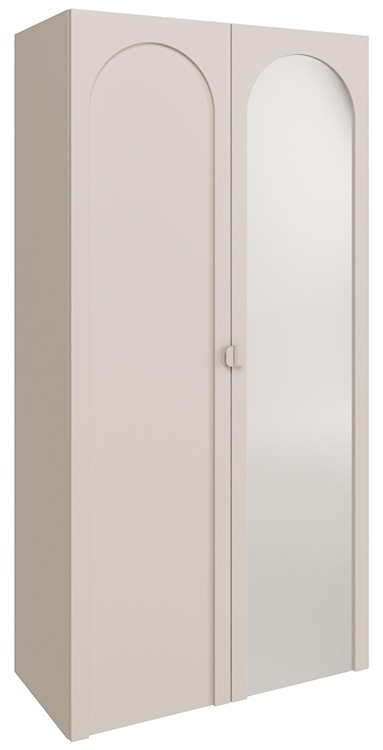 Szafa dwudrzwiowa Arkadia z frezowanym frontem i lustrem 100 cm kaszmir 