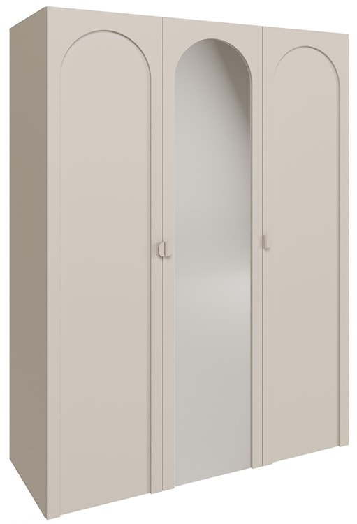 Szafa trzydrzwiowa Arkadia z frezowanym frontem i lustrem 150 cm kaszmir 