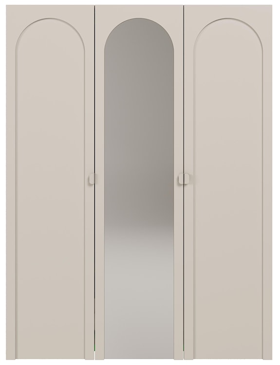 Szafa trzydrzwiowa Arkadia z frezowanym frontem i lustrem 150 cm kaszmir  - zdjęcie 4