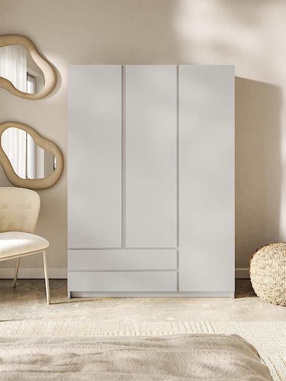 Szafa trzydrzwiowa Bemmi z dwiema szufladami 150 cm kaszmir  - zdjęcie 3