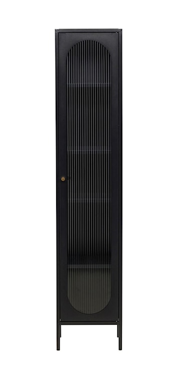 Witryna Bequiti 180x37 cm wysoka czarna z drzwiczkami  - zdjęcie 6